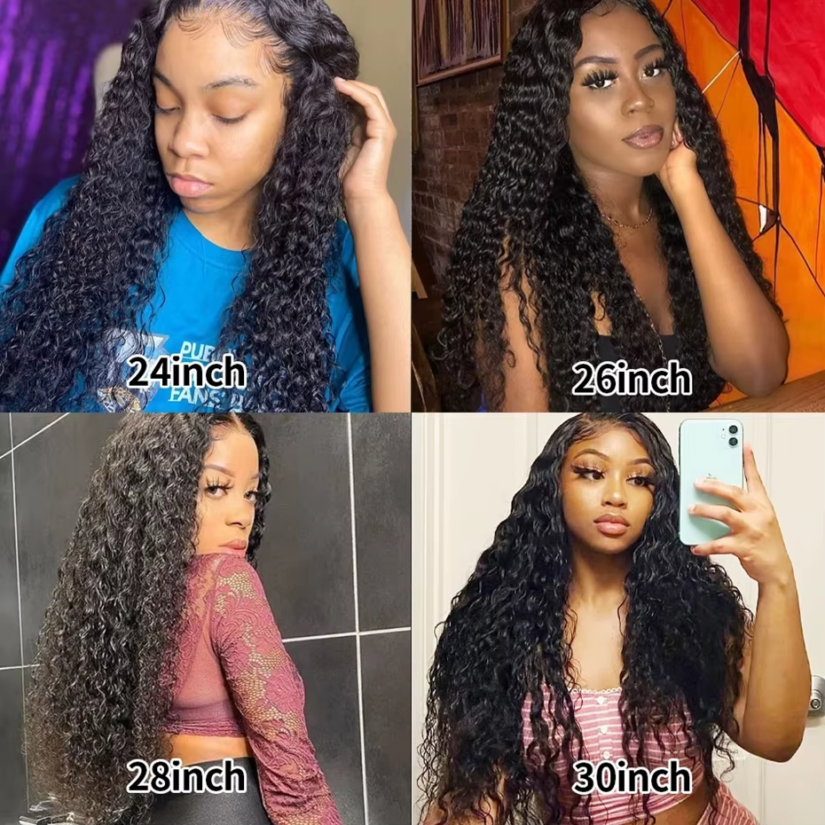 Perruque Lace Front Wig Deep Wave Naturelle Bouclée, Cheveux Humains, 13x6 HD, 13x4, Densité 200, 30