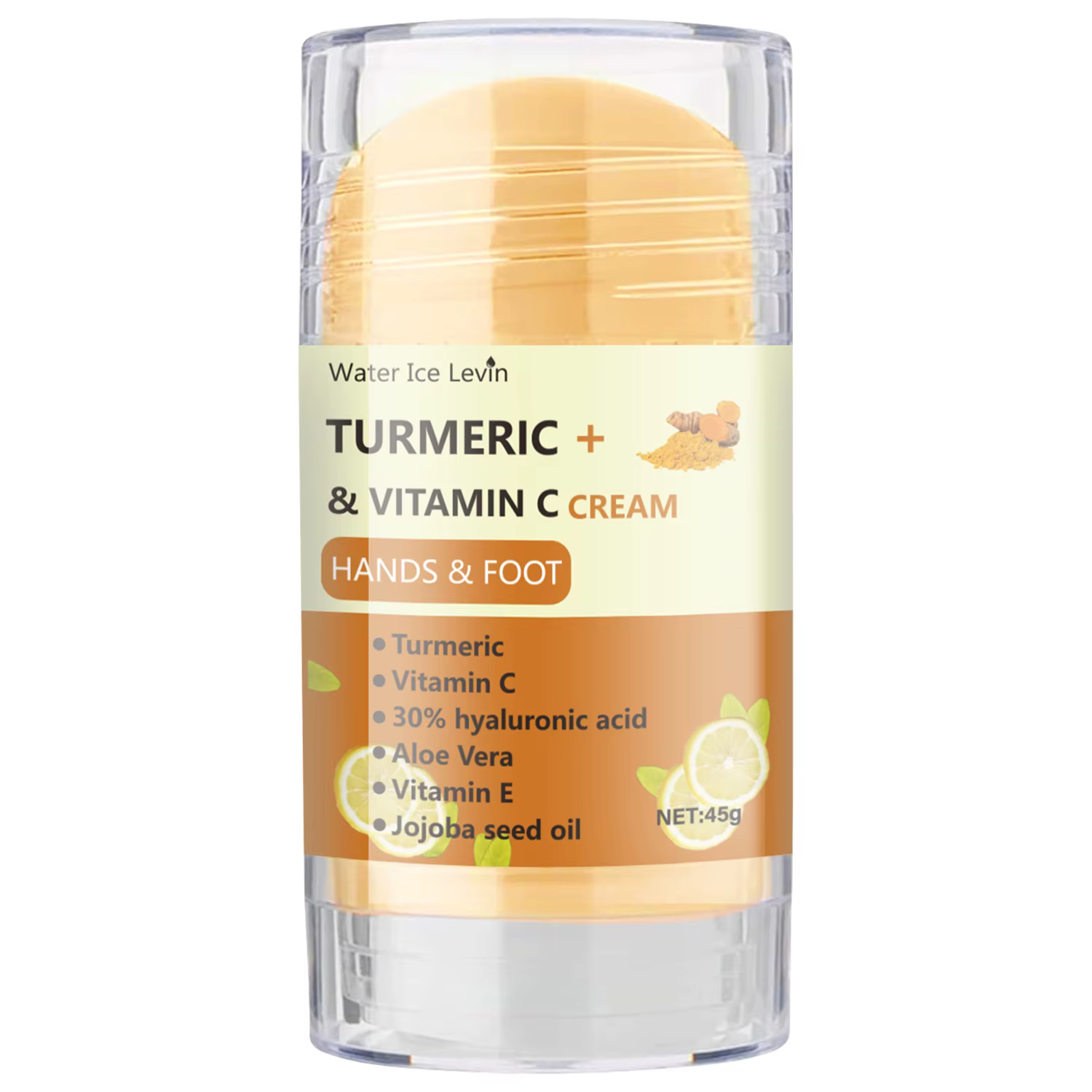 Crème Mains et Pieds au Curcuma et Vitamine C, 30% Acide Hyaluronique, Hydratante et Nourrissante po