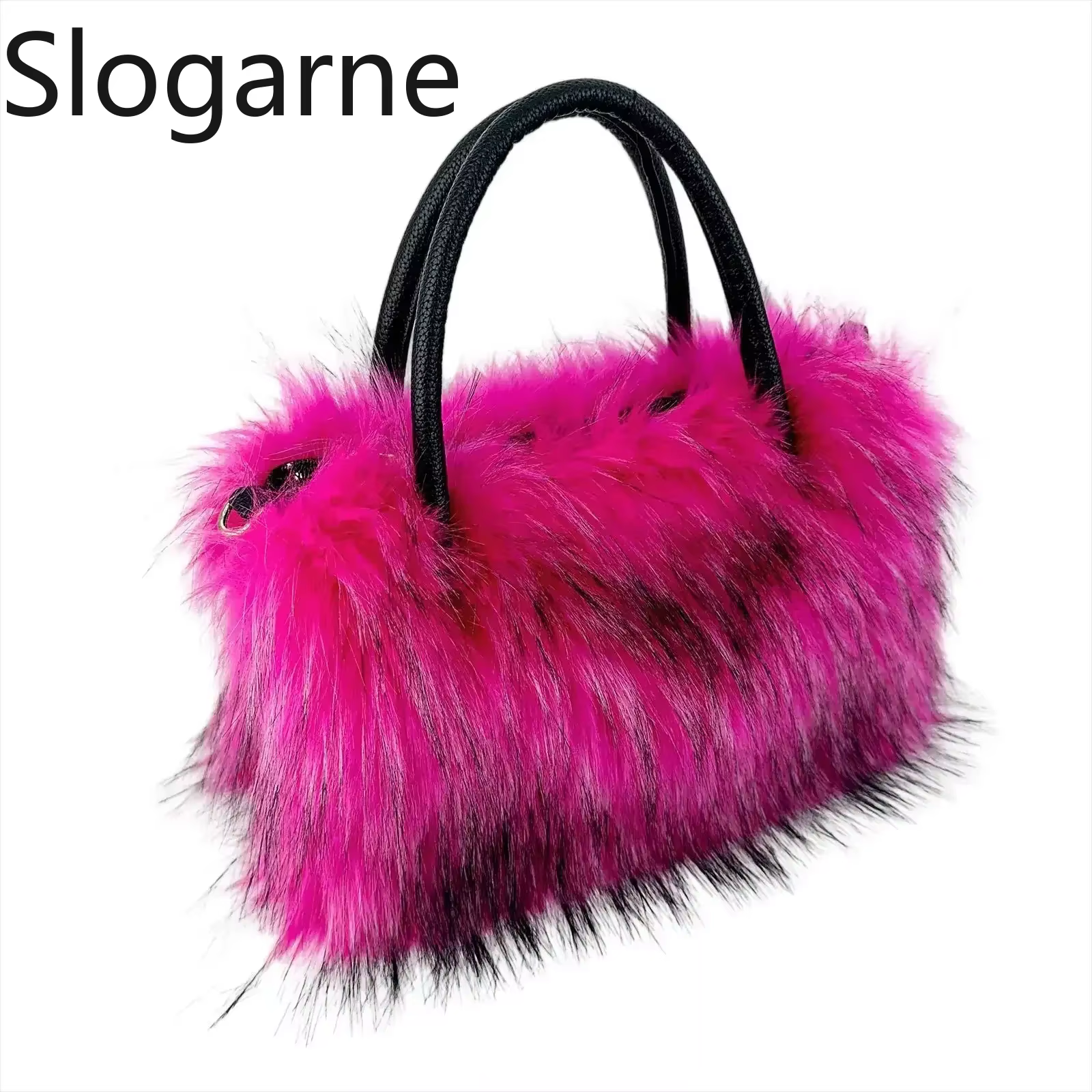 Femmes fourrure de renard sac à main dames hiver doux moelleux grande capacité sac fourre-tout de lu