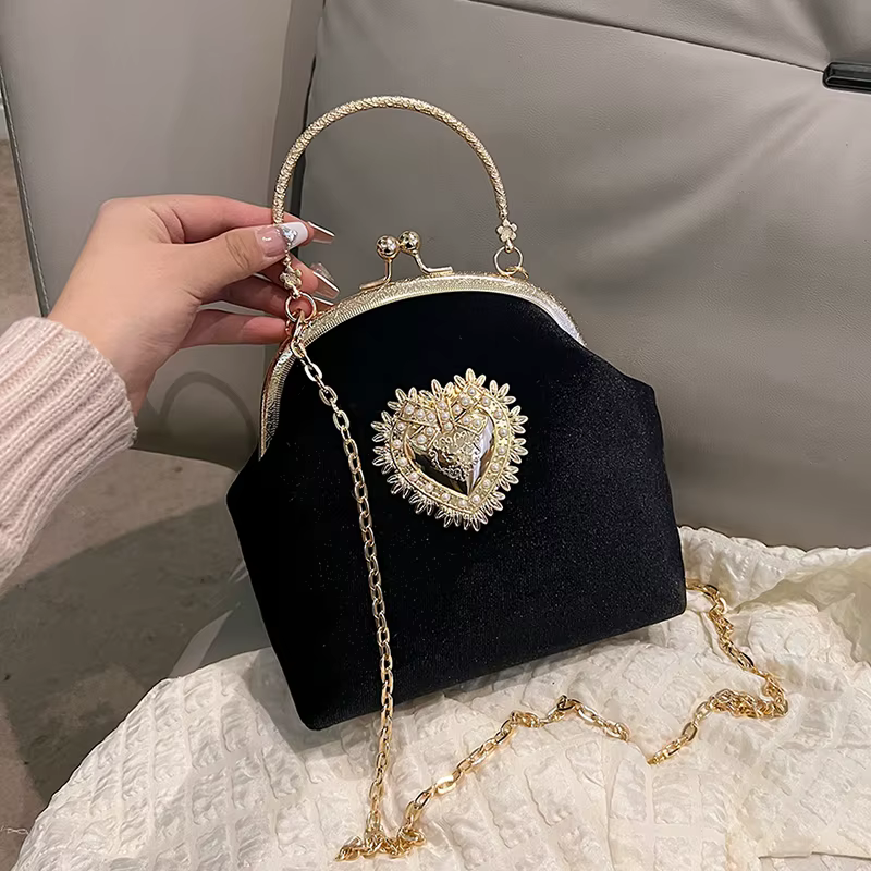 Sac à bandoulière en velours de luxe pour femmes, sacs de dîner de fête, mode dames élégantes formel