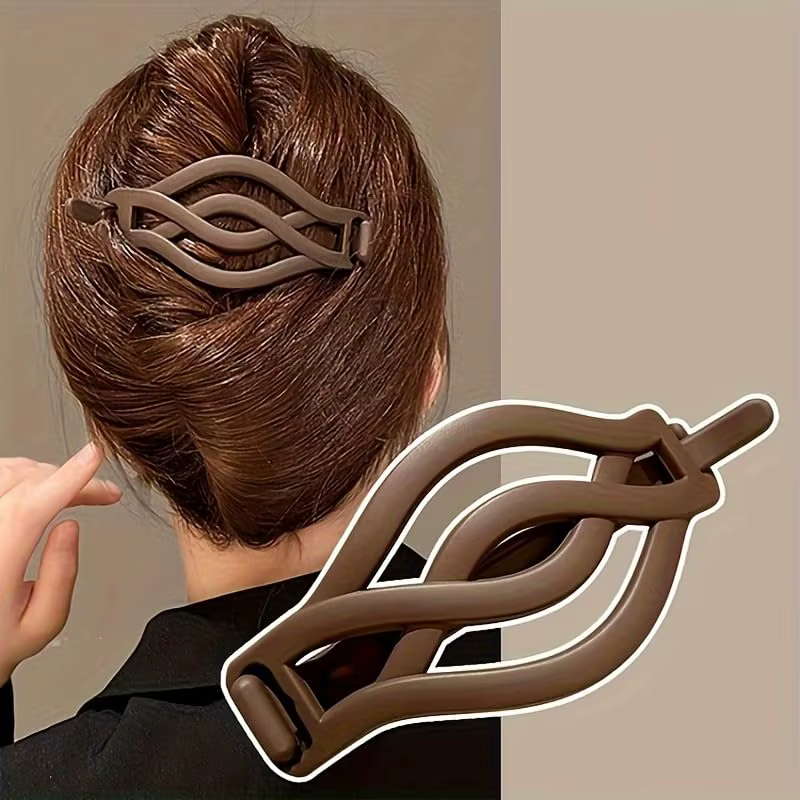 Pinces à cheveux rondes et plates françaises, 4 pièces, Vintage, torsadées, boucle antidérapante pou
