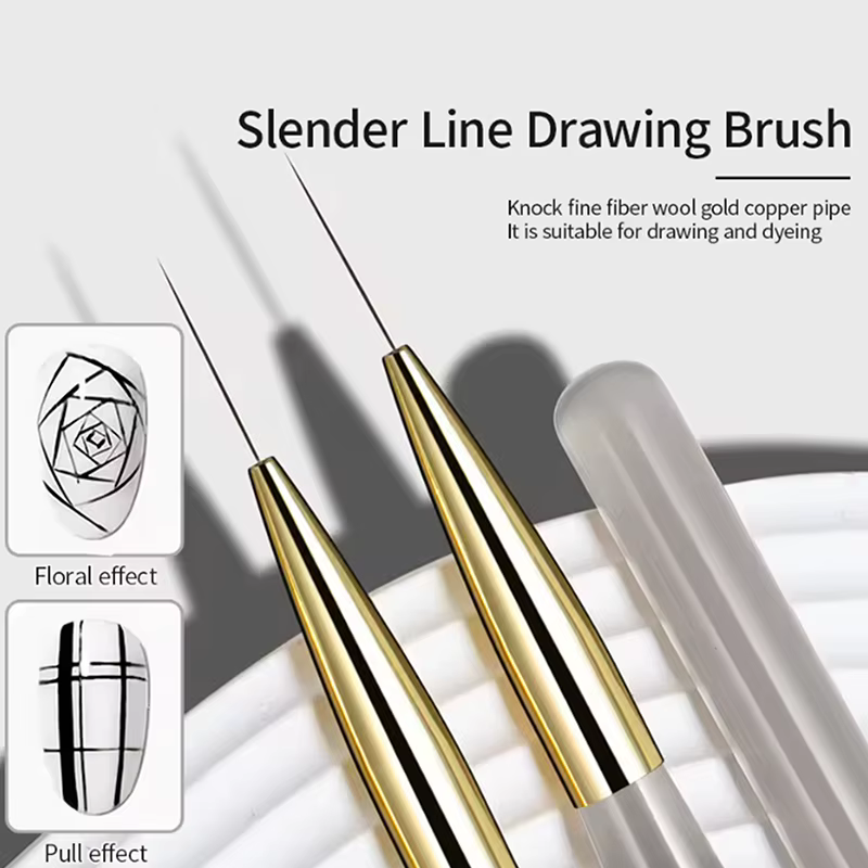 Stylos à poignée en acrylique extrêmement fin pour Nail Art, pinceaux de peinture pour bricolage, po