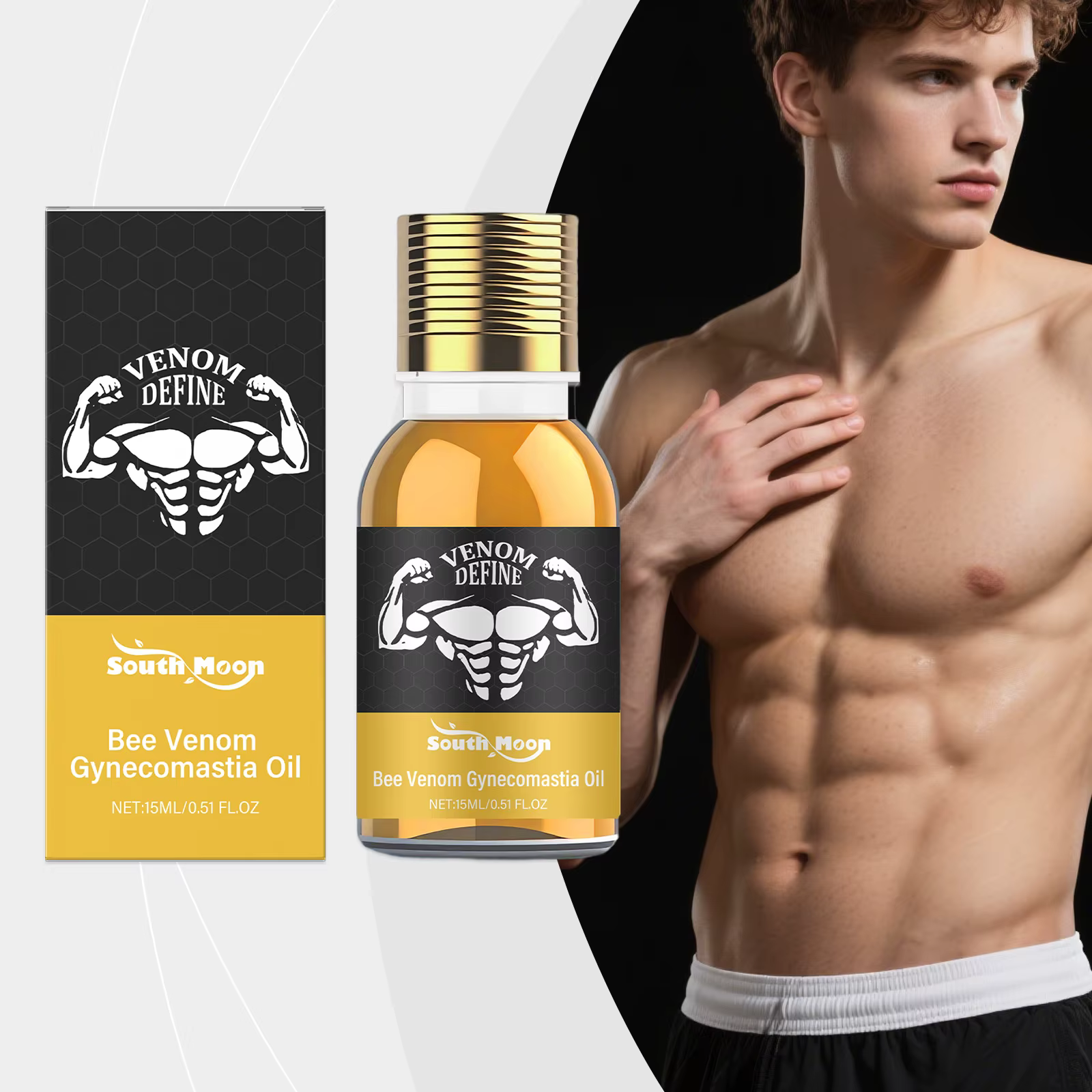 Huile Essentielle Douce et Nourrissante pour le Soin de la Poitrine Masculine, Formule de Soin Corpo