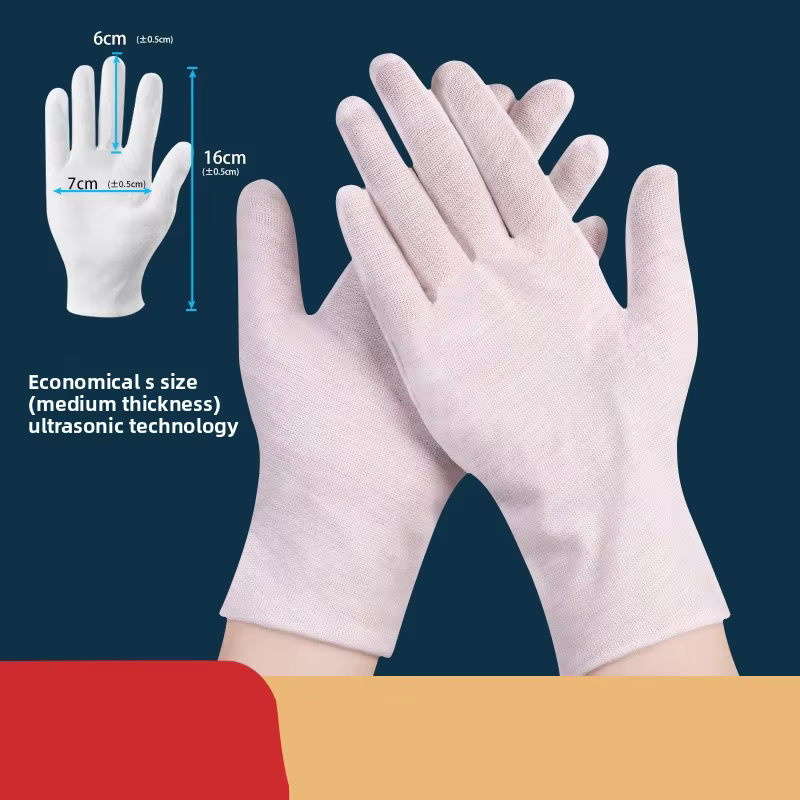 Lot de 6 gants en coton blanc pour l'eczéma et les mains sèches, respirants, doublures de travail hy