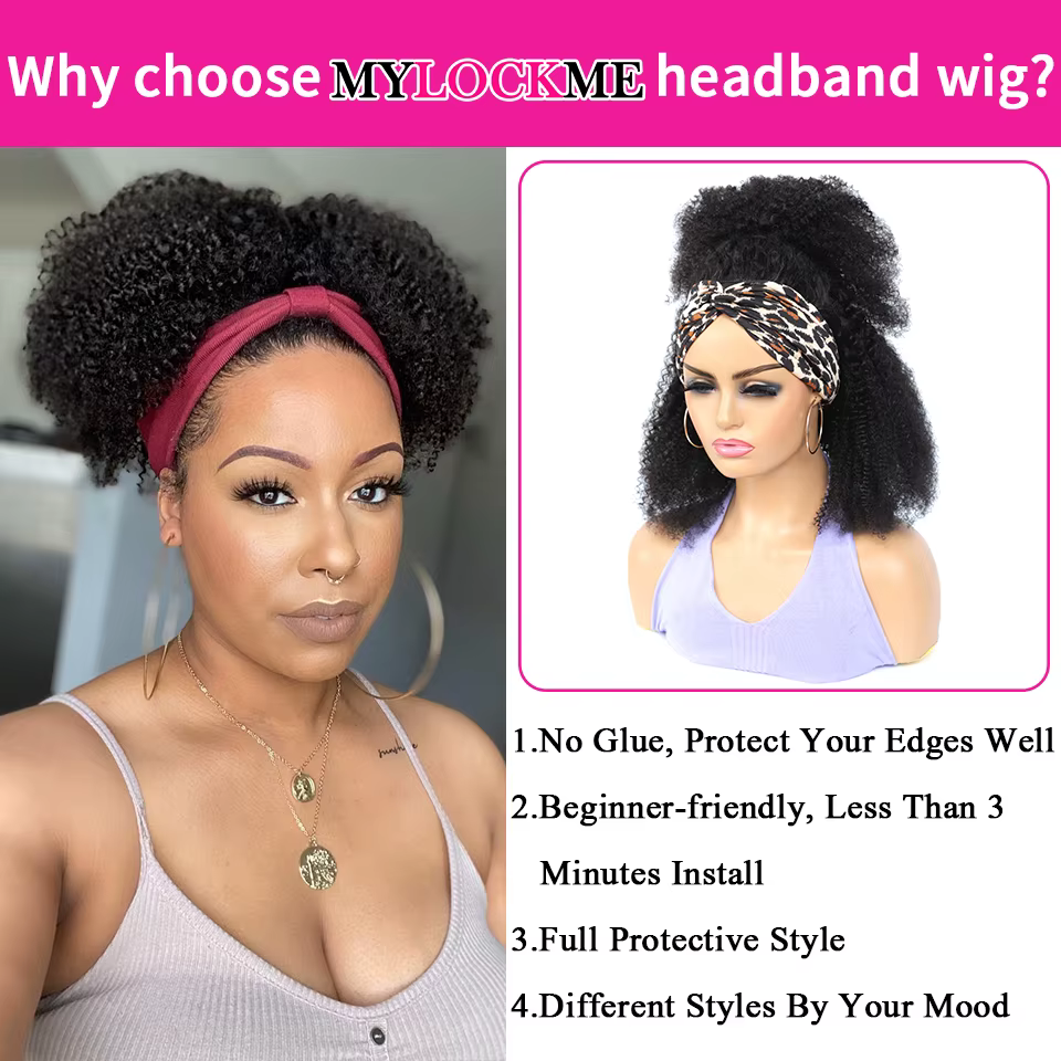 MYLOCKcloser-Perruque afro brésilienne crépue bouclée pour femme, 200% cheveux de haute densité, che