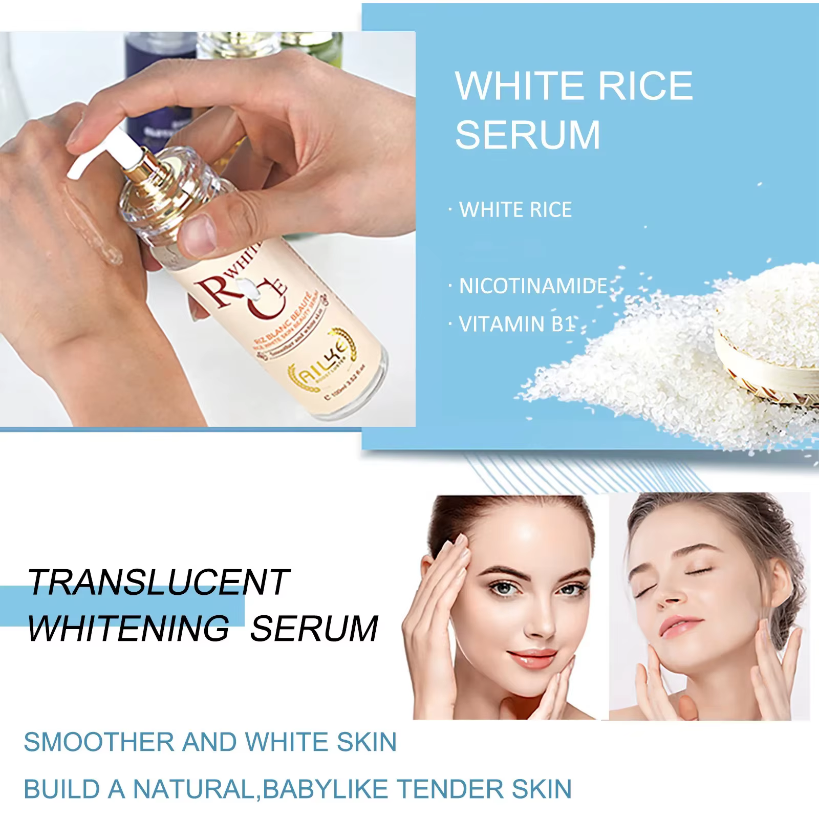 Lotion corporelle multi-vitaminée AILKE, éclaircit, illumine, élimine les taches brunes, l'hyperpigm