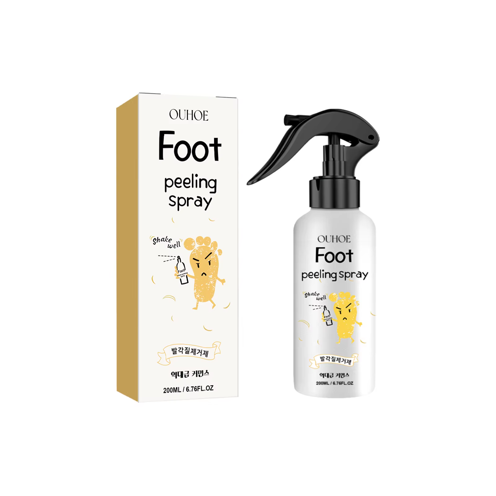 Ouhoe – Spray exfoliant pour les pieds, 72H, verrouillage de l'humidité, adoucisseur de callosités,