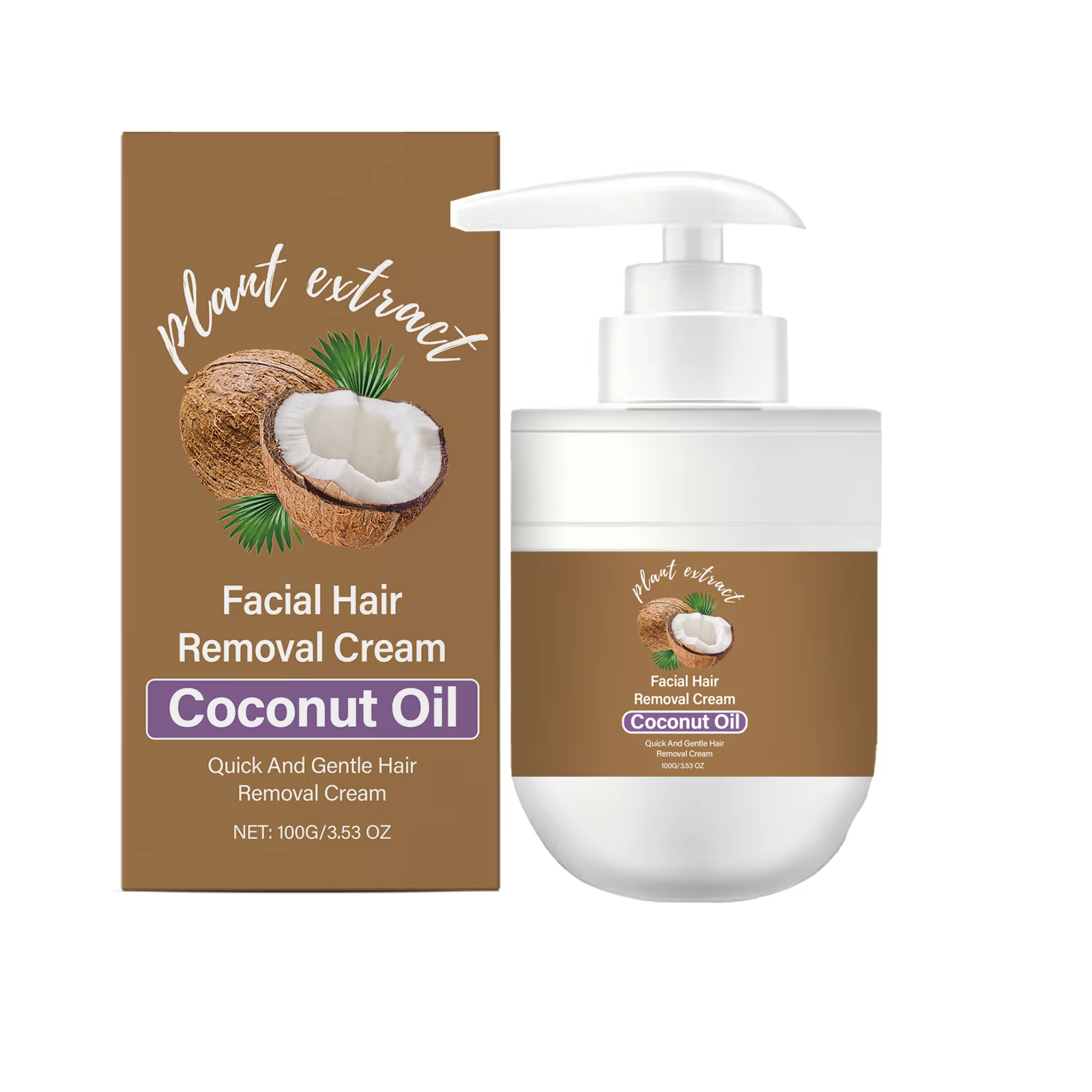Crème dépilatoire pour le visage, huile de contrôle des poils, apaisante pour la peau, non irritante