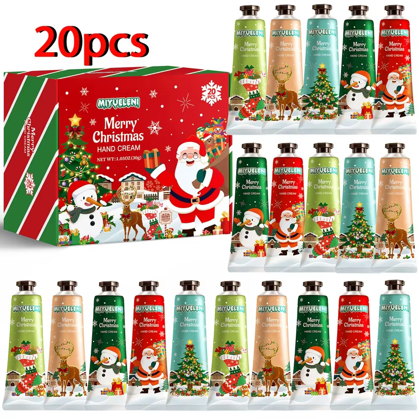 Crème pour les mains sur le thème de noël, 20/30 pièces, formule hydratante et douce en profondeur, 