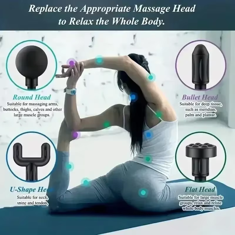 USB Mini pistolet de Massage Fascia Machine Relaxation musculaire pistolet vibrant tige Massage équi