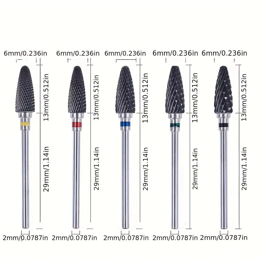 Forets à ongles en céramique noire, 3/32 pouces, sûr et professionnel, nettoyage des ongles, tête de
