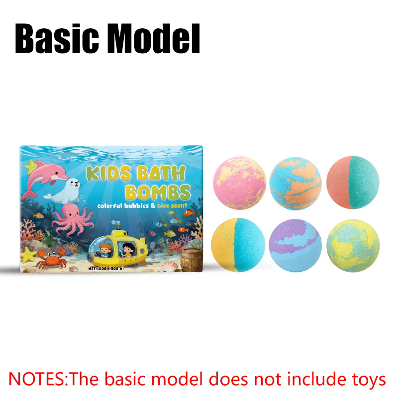 Ensemble de bombes de bain pour enfants, cadeau de bain avec jouets cachés, bain moussant sûr à l'od