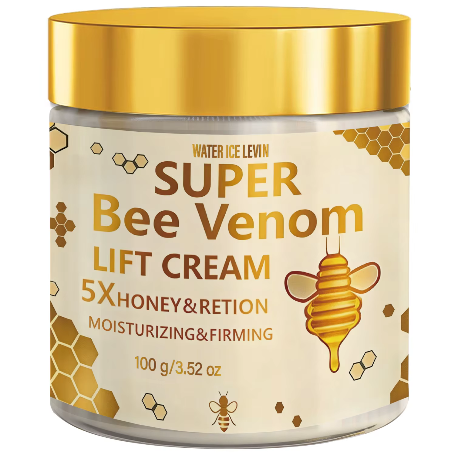 Crème Visage au Venin d'Abeille 100g avec Acide Hyaluronique, Vitamine C et Niacinamide - Hydratante