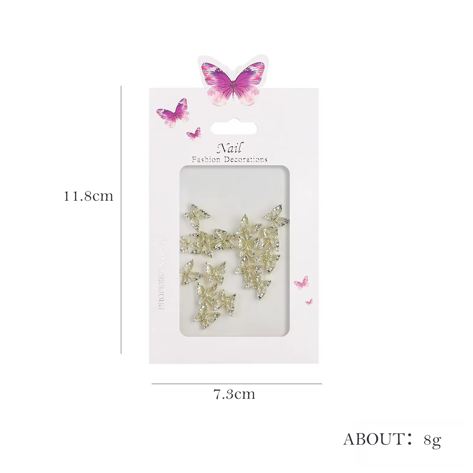 Strass papillon en alliage pour ongles, 20 pièces, stéréoscopique 3D, Nail Art de luxe, accessoires 