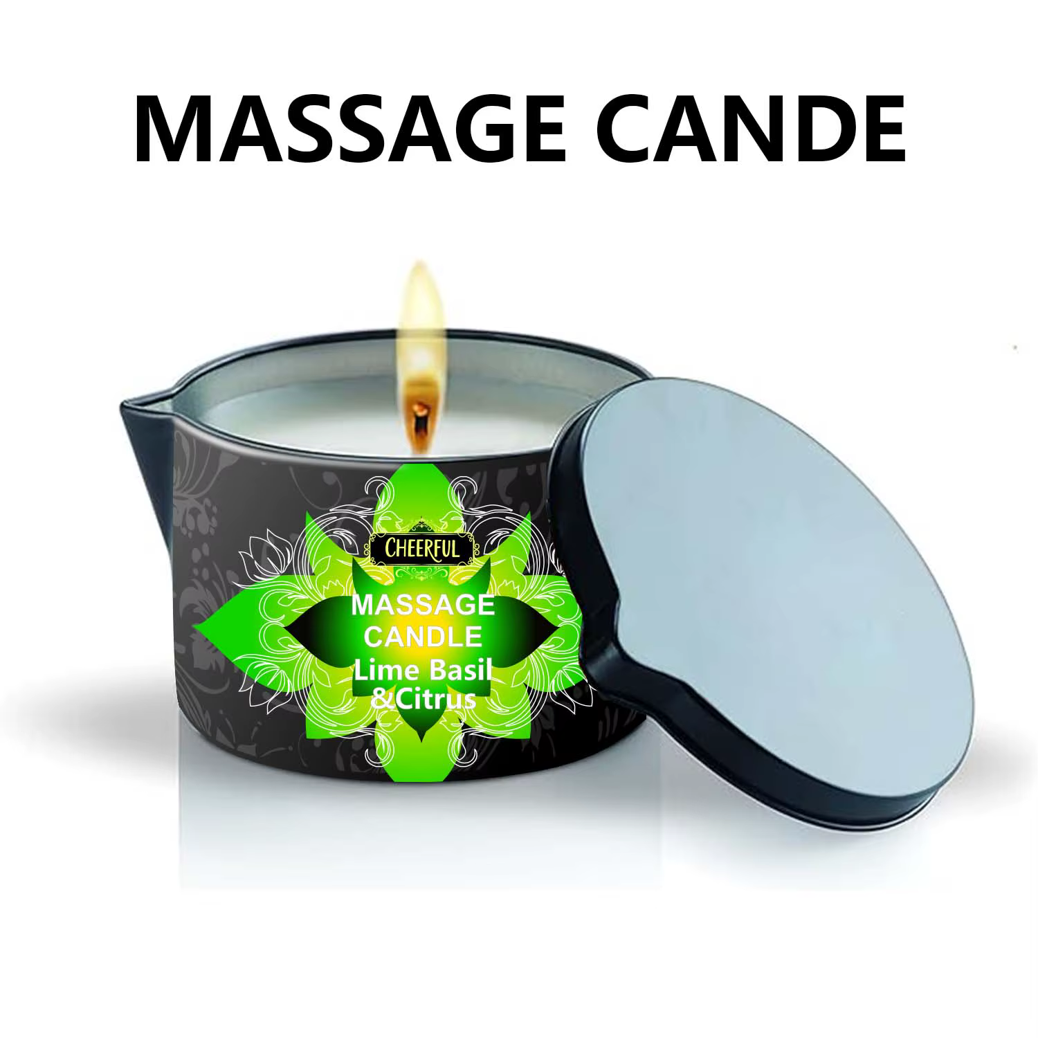 Bougie de massage à l'huile de rose 2oz, bougie de massage corporel qui fond en huile chaude pour le