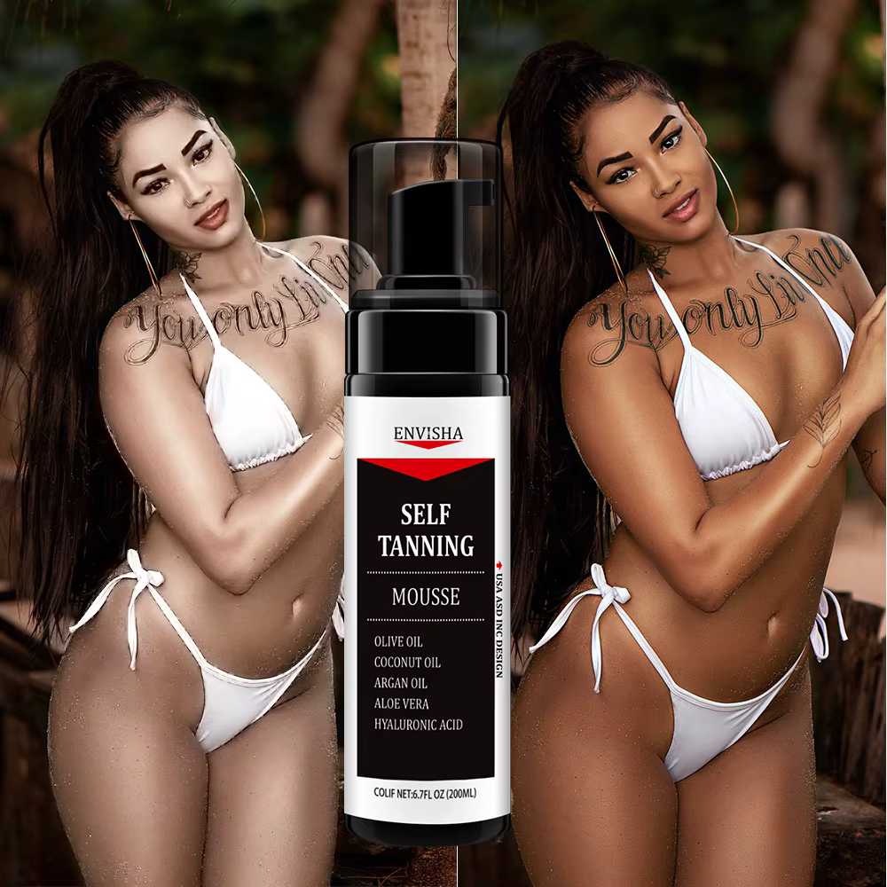 ENVISHA-Spray mousse autobronzant pour le corps, soin rapide du visage, hydratant, maquillage, fond 