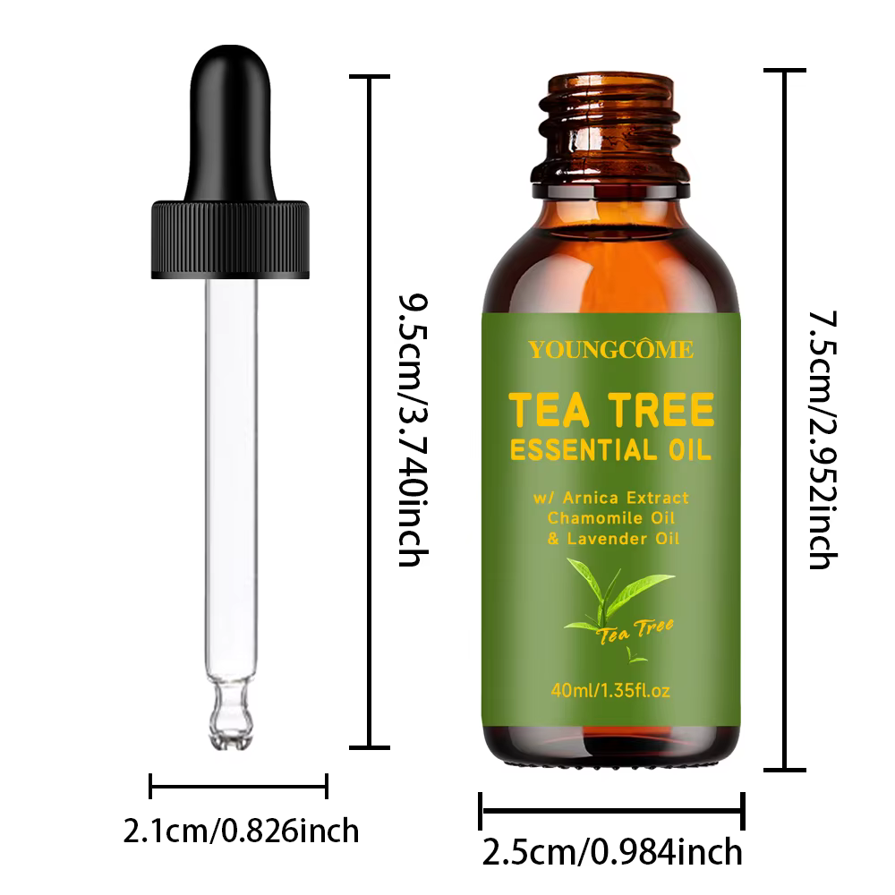 Huile essentielle d'arbre à thé pour soins de la peau, cheveux secs, cuir chevelu, ongles, aromathér