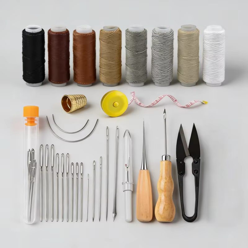 Kit de réparation de tissus d'ameublement, kit de couture robuste, outils de travail du cuir avec ai