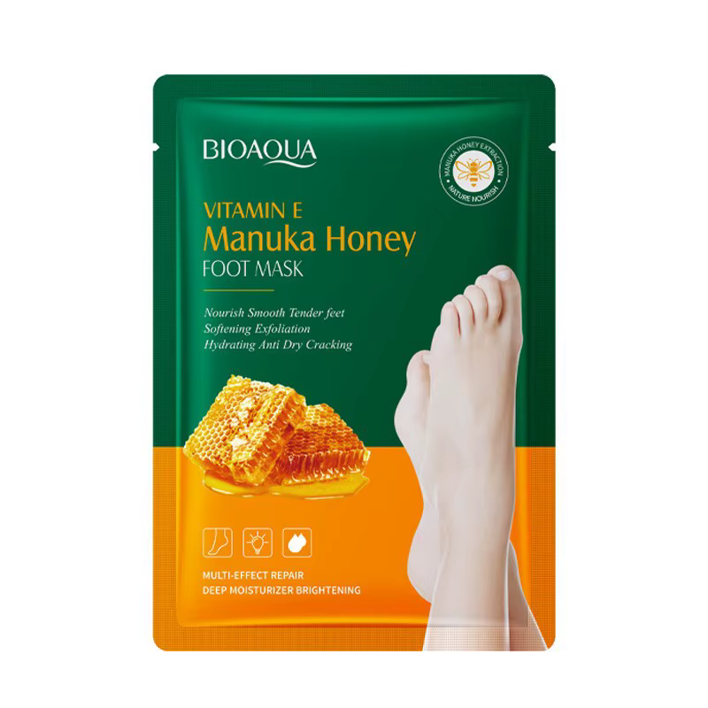 Masque pour les pieds au miel de Manuka et à la vitamine E - Soin hydratant en profondeur, exfoliant