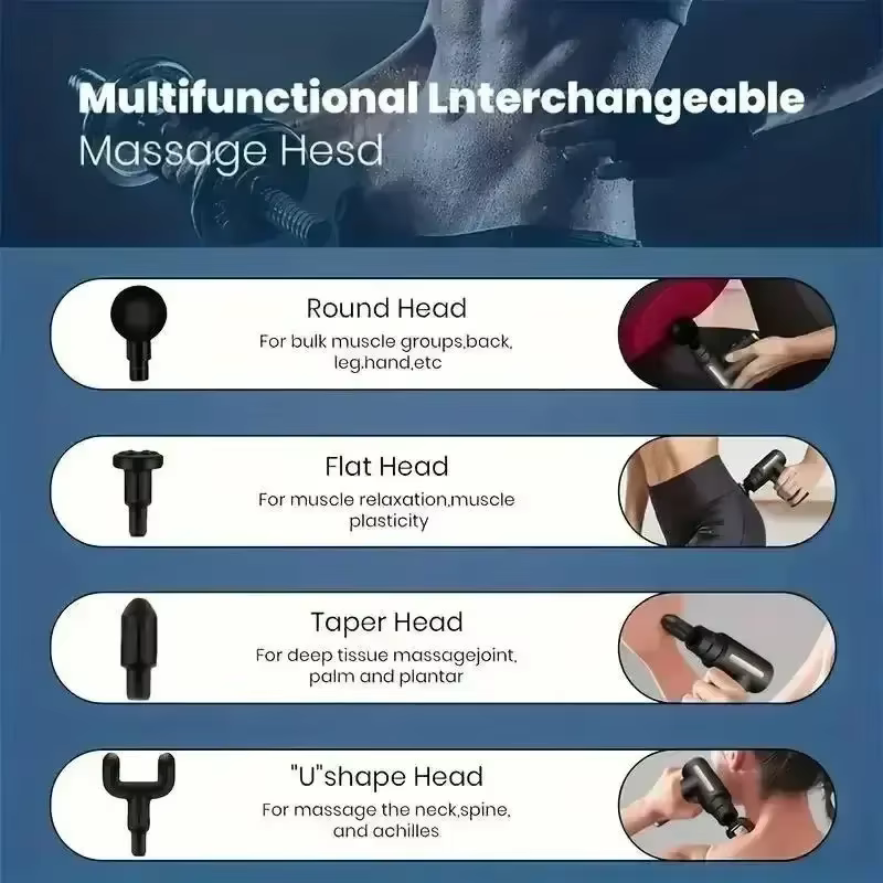 USB Mini pistolet de Massage Fascia Machine Relaxation musculaire pistolet vibrant tige Massage équi