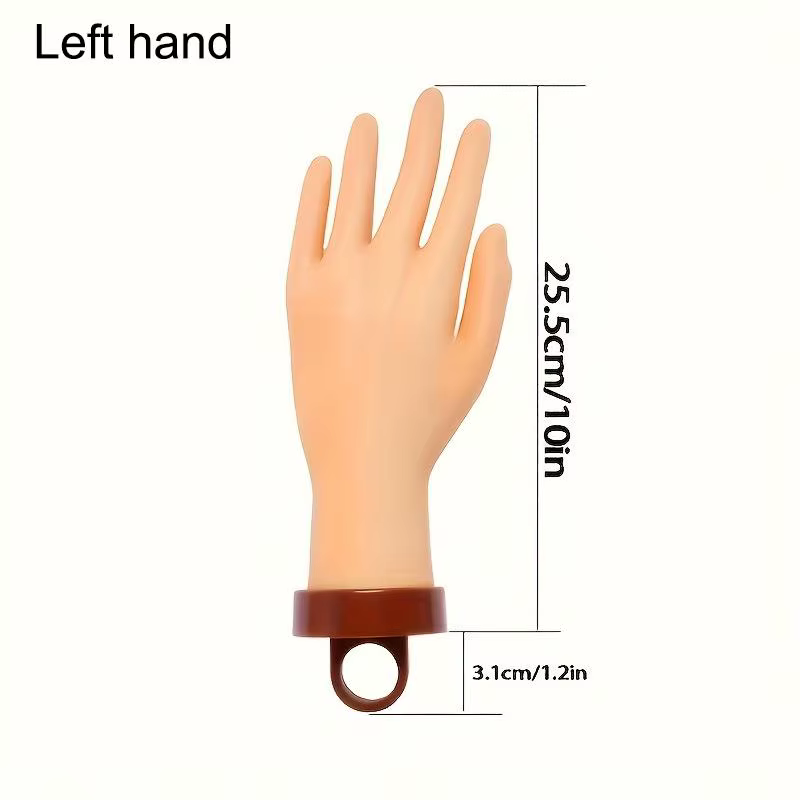 Main de mannequin pour la pratique des ongles avec support de bureau réglable, doigts flexibles et m