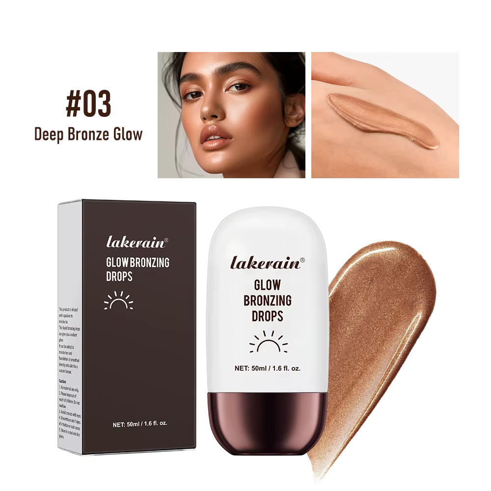 Gouttes bronzantes scintillantes, sérums au Peptide pour le visage, crème bronzante liquide, maquill