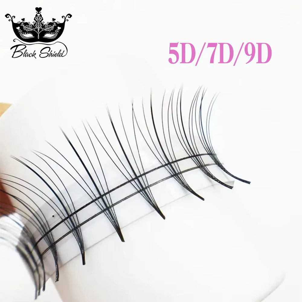 Extensions de cils en éventail 5D 7D 9D à base pointue, effet wispy, volume préformé, extensions en 
