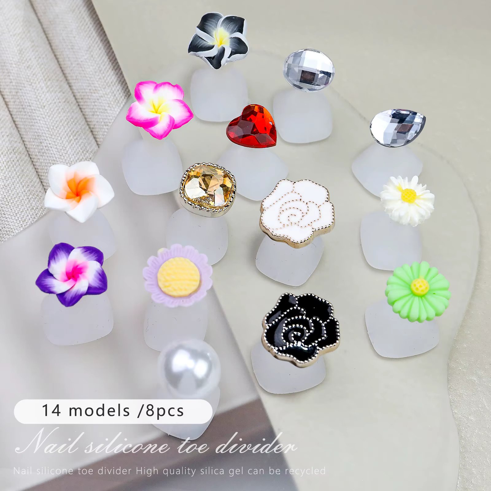 Séparateur d'orteils en Silicone souple, Design floral, pour pédicure, séparateur de doigts, outil d