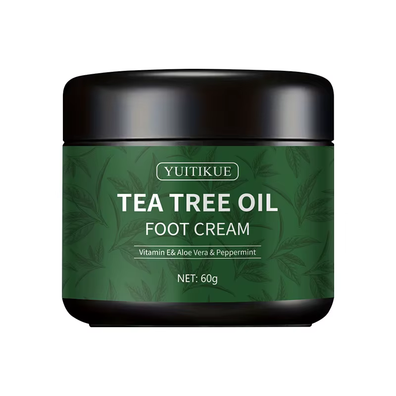 YUITIKUE Crème pour les pieds à l'huile d'arbre à thé - Vitamine E Aloe Vera Crème hydratante pour s