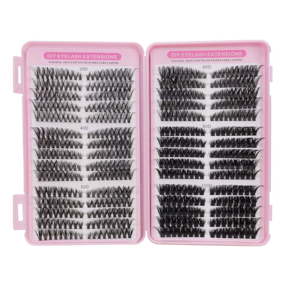 Une boîte de grappes de cils, 30 rangées d'extensions de faux cils, 30 + 40 + 50 + 60 + 80 + 100D ci