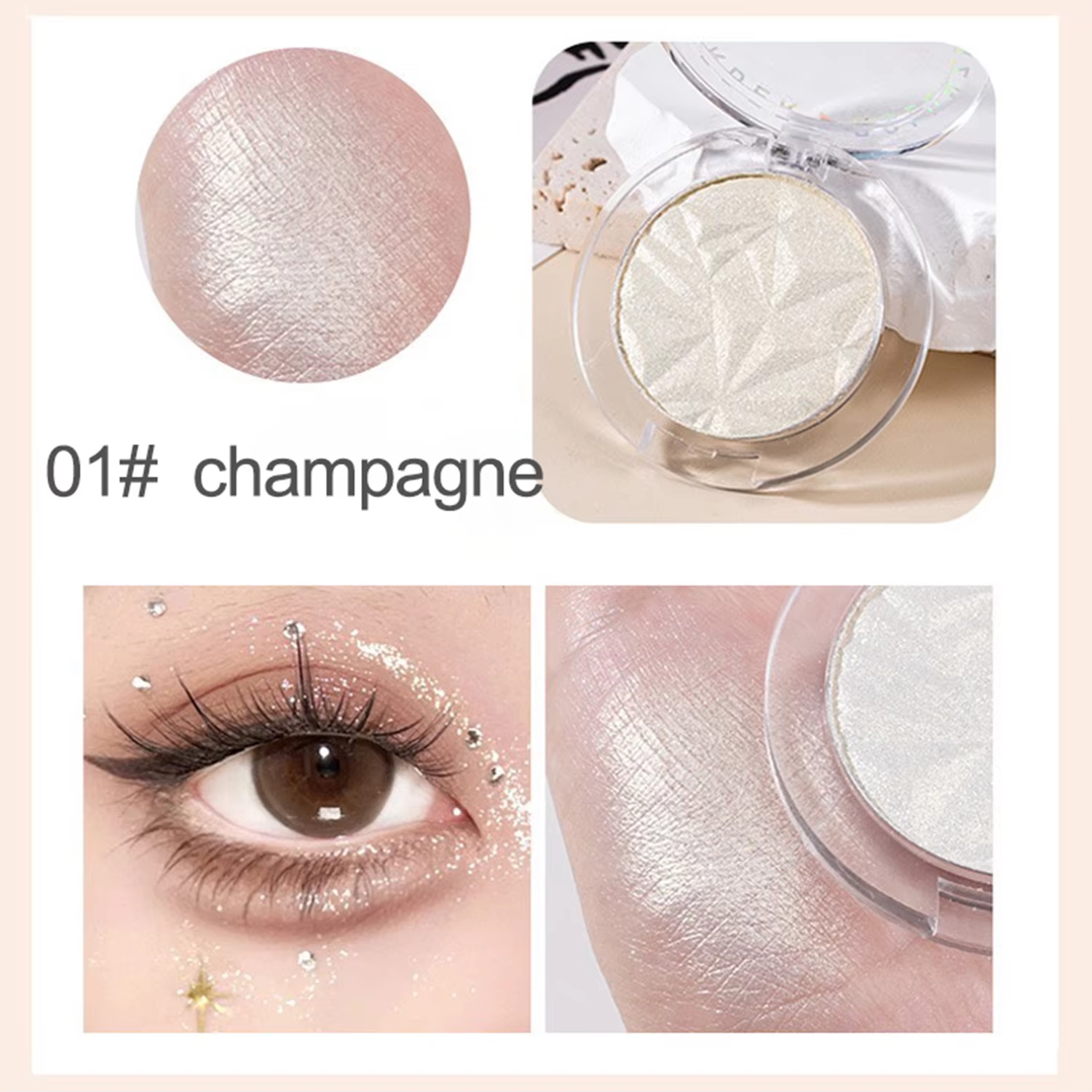 Palette de surligneurs Shimmer Diamond Glow 2 couleurs – Brighten & Contour, peau rayonnante, lueur