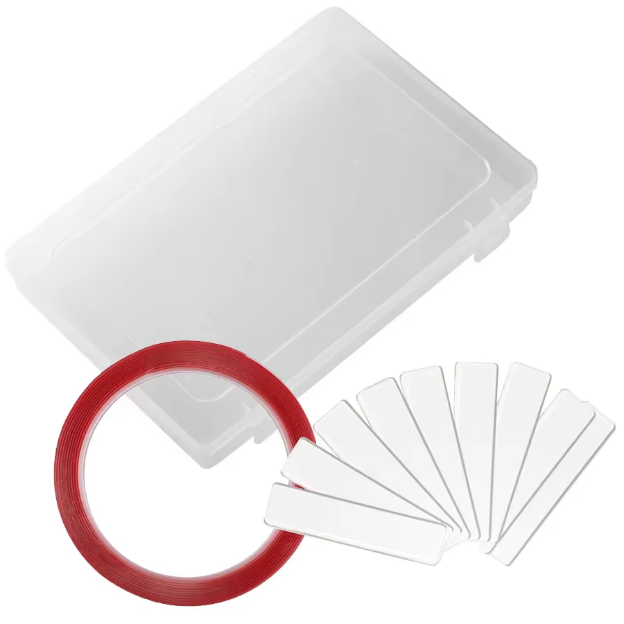 Boîte de rangement vide à pression sur les ongles, ensemble d'emballage pour faux ongles avec ruban 