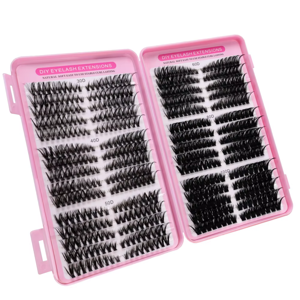 Une boîte de grappes de cils, 30 rangées d'extensions de faux cils, 30 + 40 + 50 + 60 + 80 + 100D ci