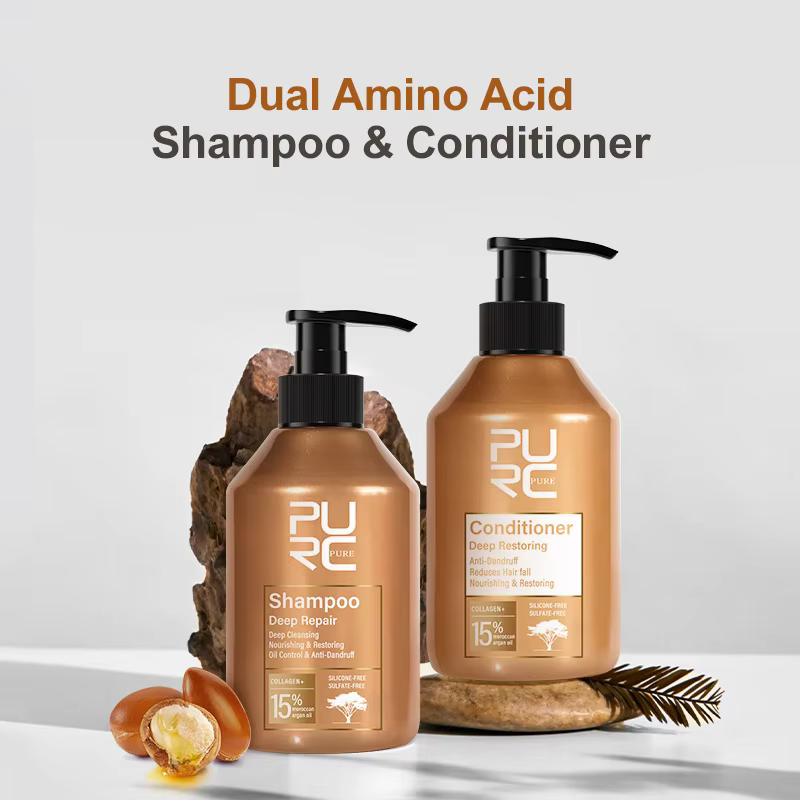 PURC réparation traitement des cheveux endommagés huile d'argan maroc acide aminé kératine lissage s