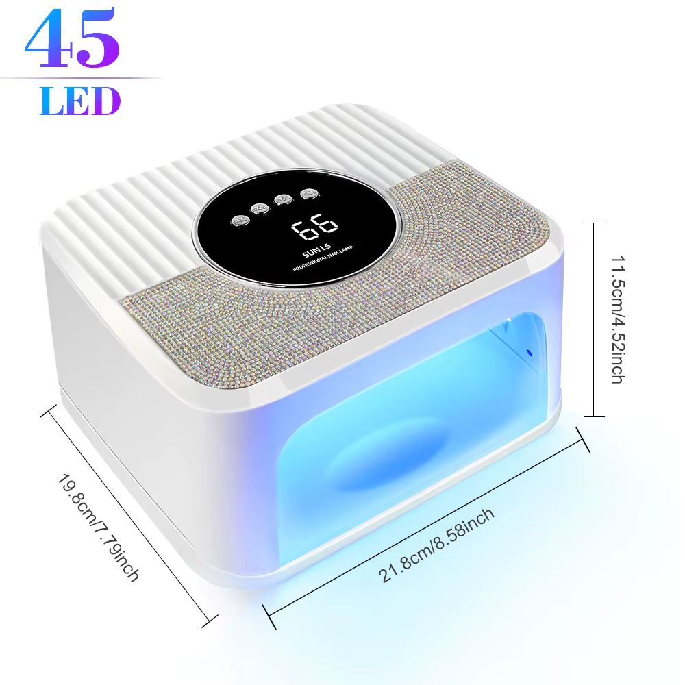 Sèche-ongles haute puissance avec écran LCD intelligent, lampe UV 45LED, séchage du gel, base parfai