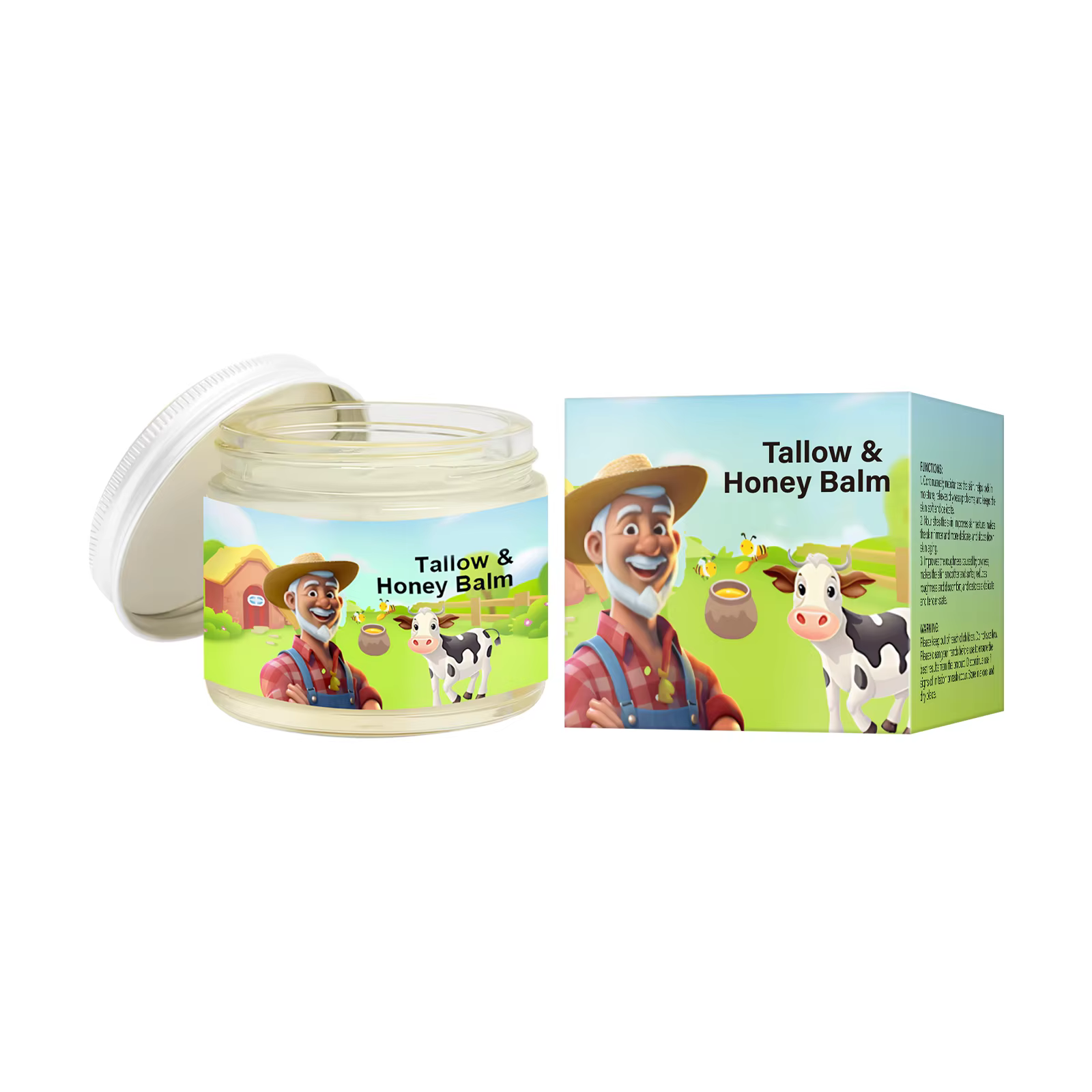 Tallow & Honey Balm 60g, hydratant pour le visage et le corps, crème nourrissante naturelle pour amé