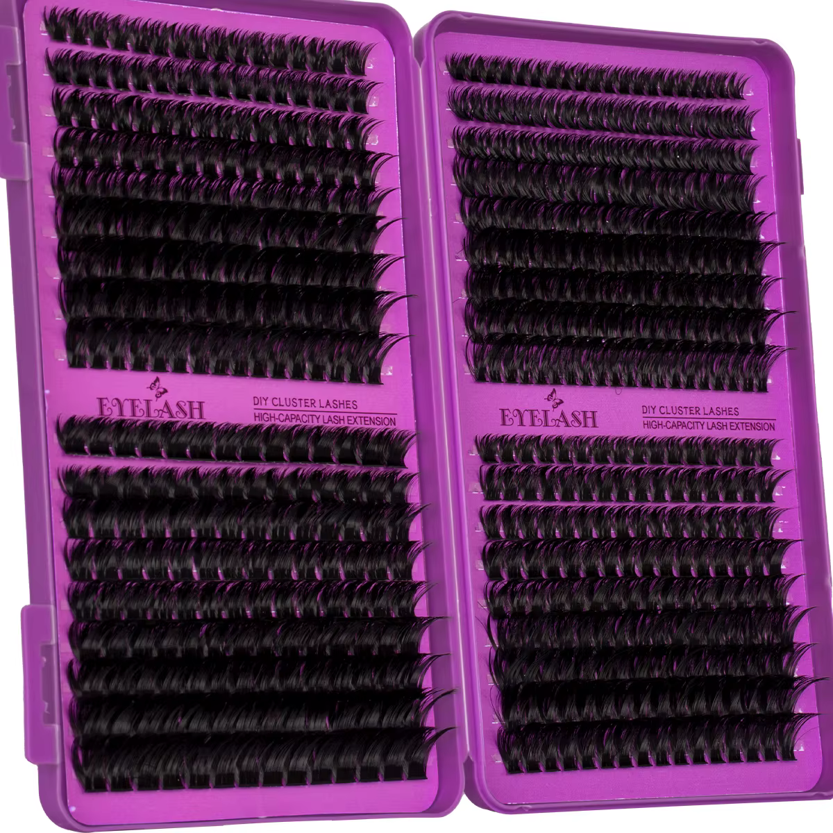 Kit de cils en grappes DIY, kit d'extension de cils grande capacité, courbure D, avec colle et fixat