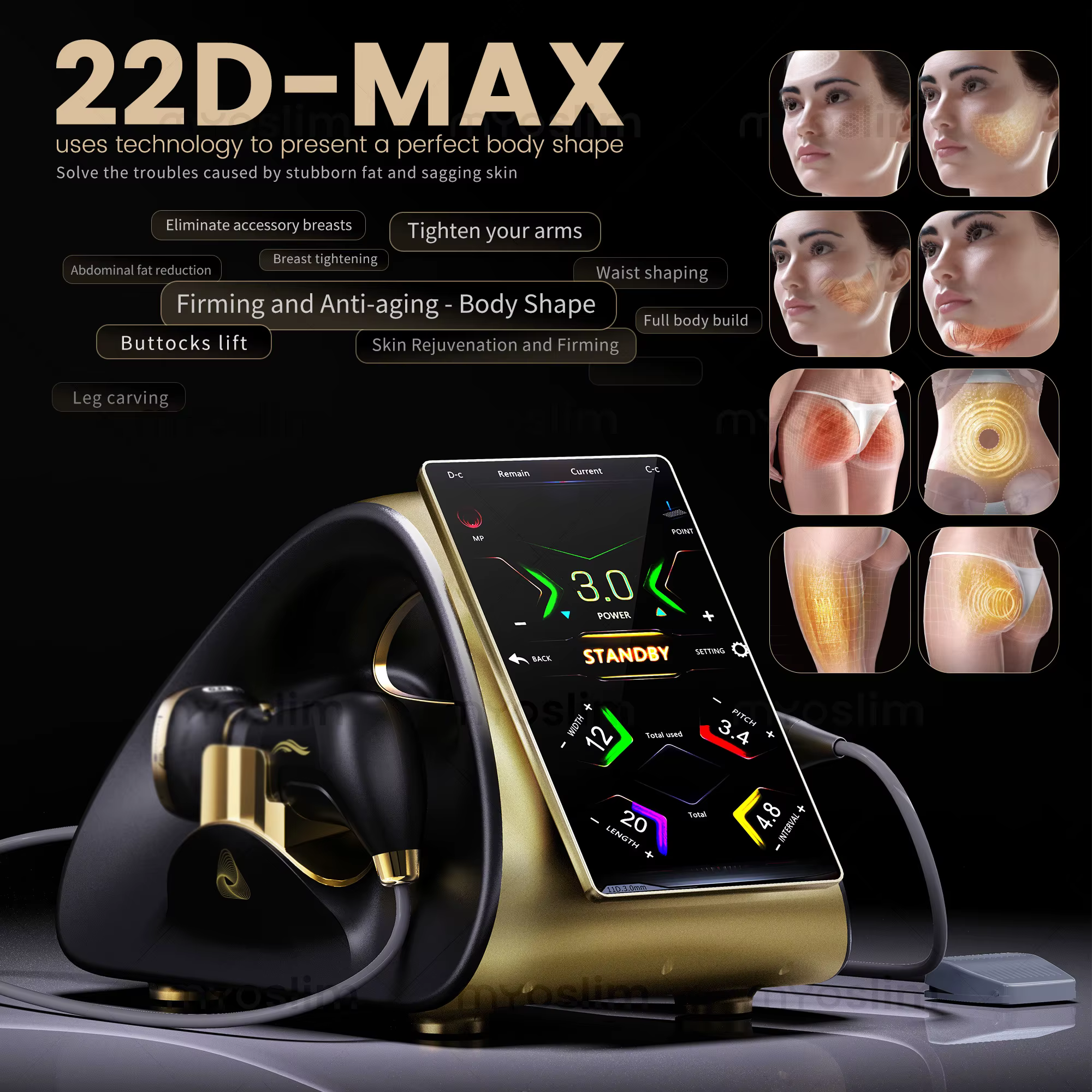 NOUVEAU 22D Appareil de beauté SPA pour le raffermissement du corps, la combustion des graisses, le 