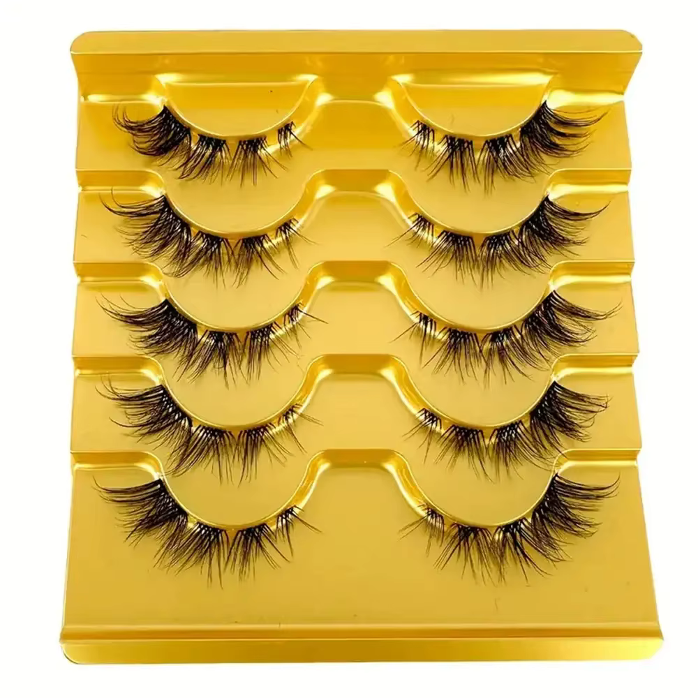 Extension de cils à tige invisible, faux cils en grappe croisée naturelle, nickel é 3D, maquillage p