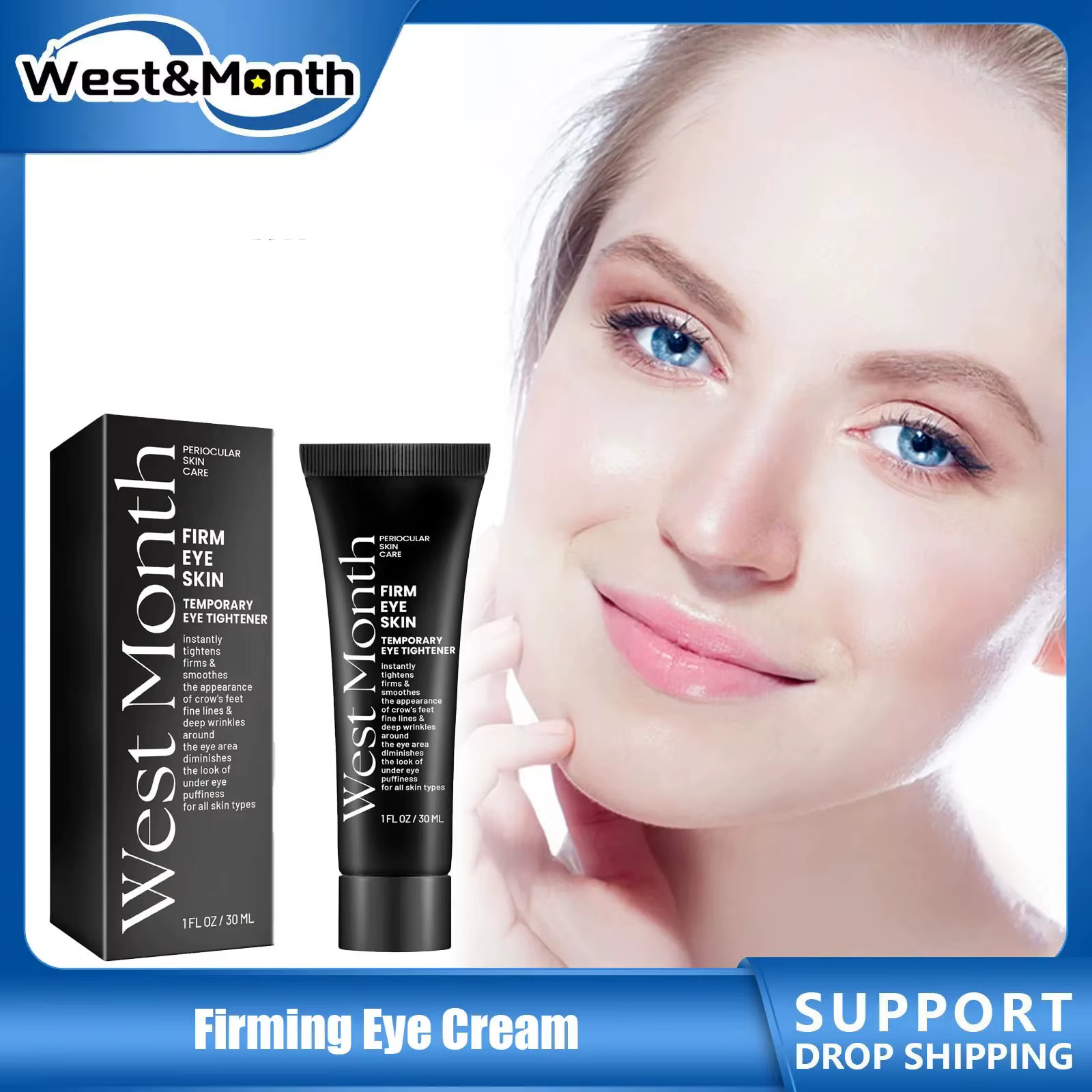 Crème raffermissante pour les yeux, élimine les poches, lissante, éclaircit les cernes, ridules, bla
