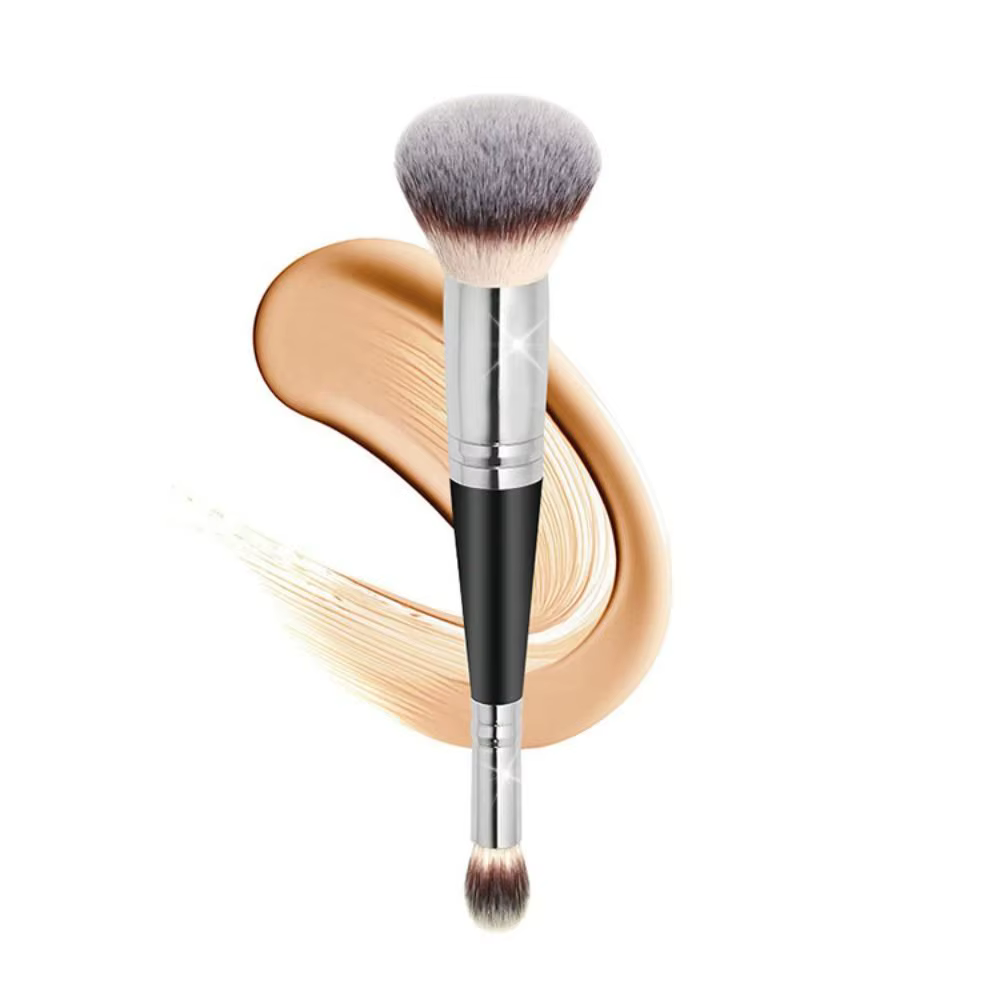 Pinceau de fond de teint à double extrémité, Taperd arrondi, cheveux courts, pinceaux de maquillage