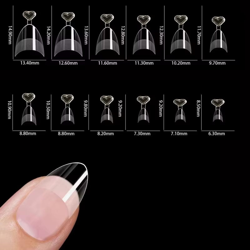 240 pointes d'ongles pré-filées en amande semi-coupées, clous à pression semi-mat XS, adaptés aux pe