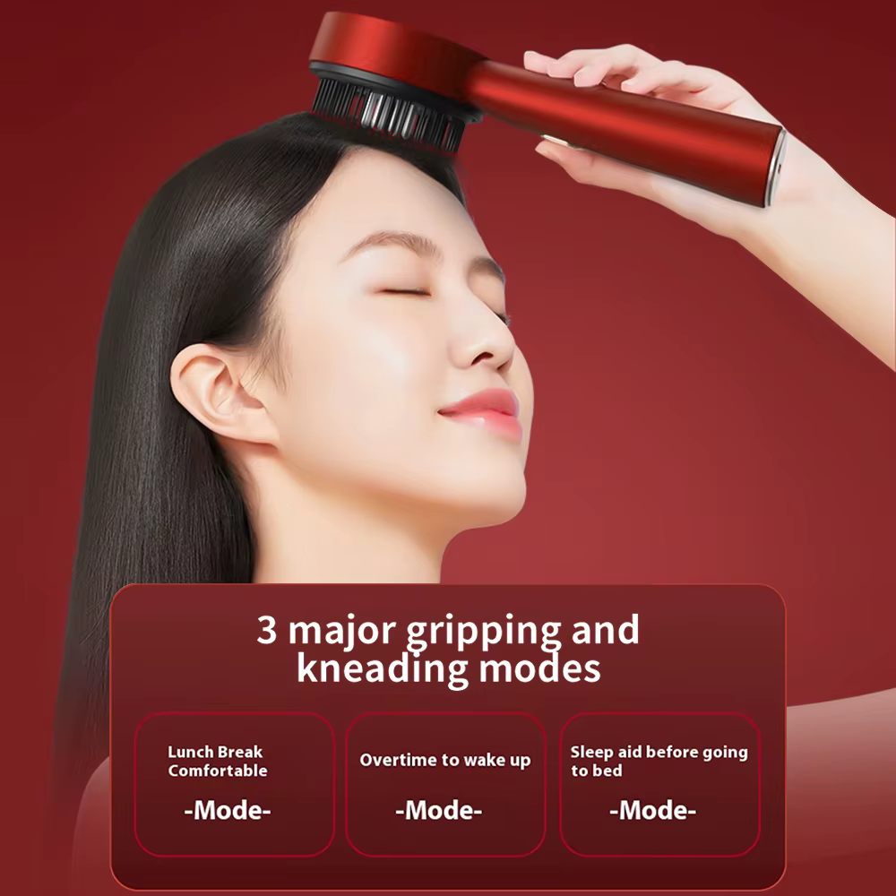 Peigne de Massage électrique à vibrations, thérapie à la lumière rouge, brosse de Massage pour la cr