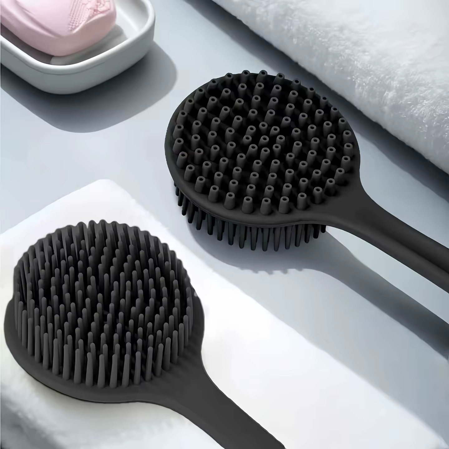 Ensemble de brosses de bain 1-4 pièces Brosse de bain en silicone souple avec poignée antidérapante,