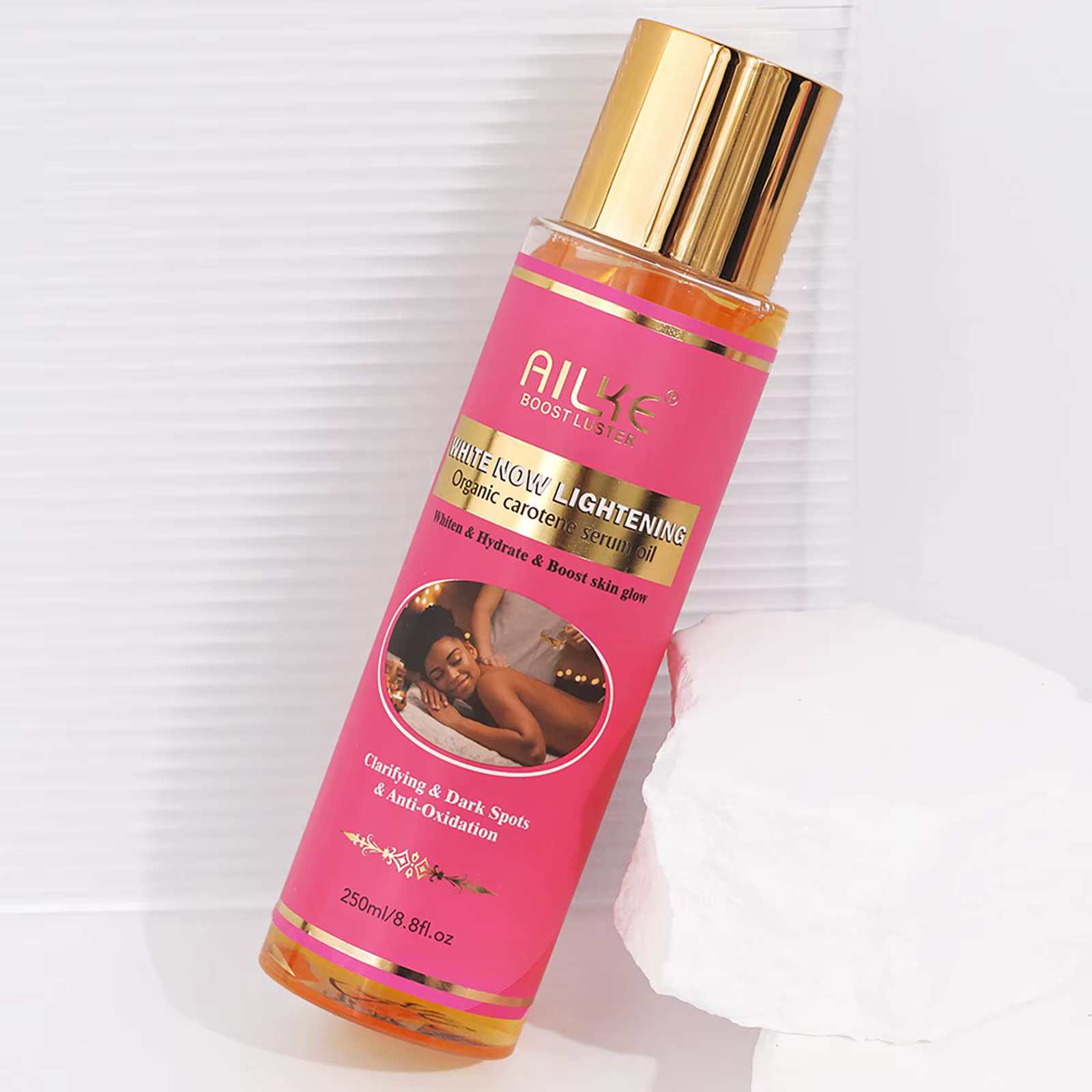 AILKE Sérum de carotène biologique huile corporelle éclaircissante, peau lisse, hydratant, avec vita