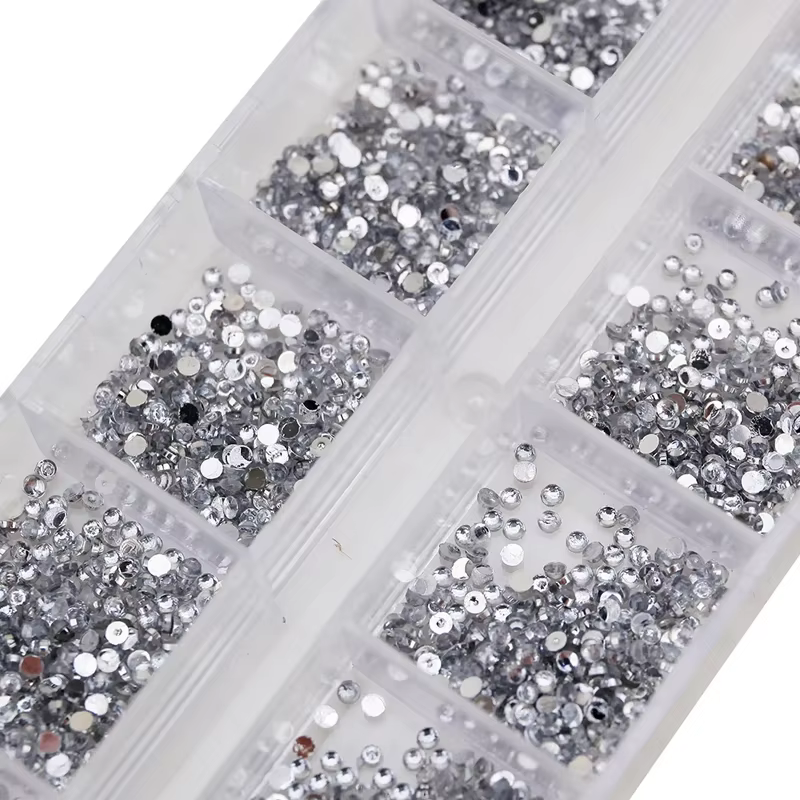 Strass argentés transparents, 3000 pièces, 1.5mm, paillettes rondes pour Nail Art, décorations DIY,