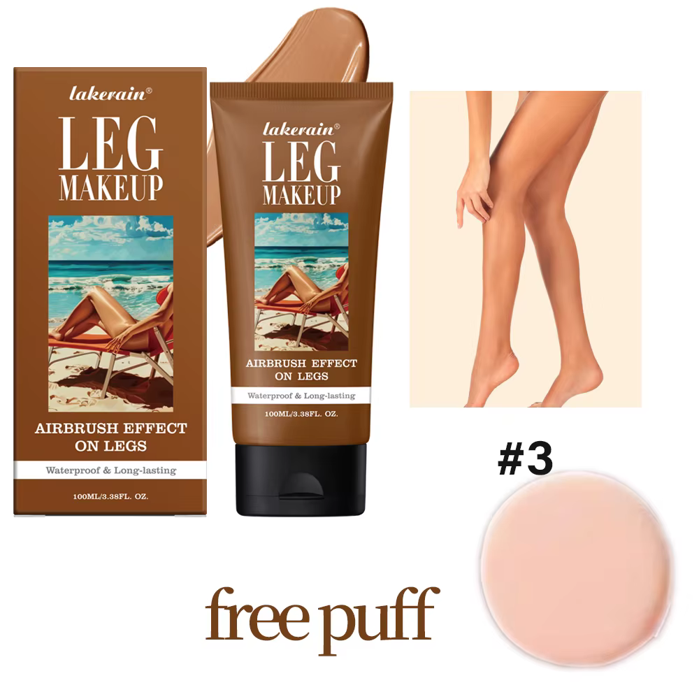 Fond de Teint Corps et Jambes Effet Bronze avec Houpette 100ml – Crème Bronzante Corps Waterproof Lo
