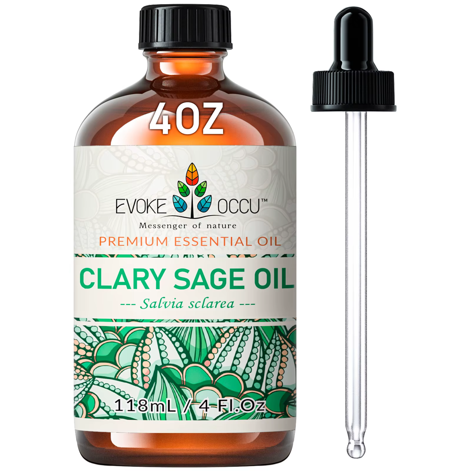Huiles essentielles de sauge sclarée EVOKE OCCU, 118 ml/4 fl.oz. Huile végétale de qualité supérieur