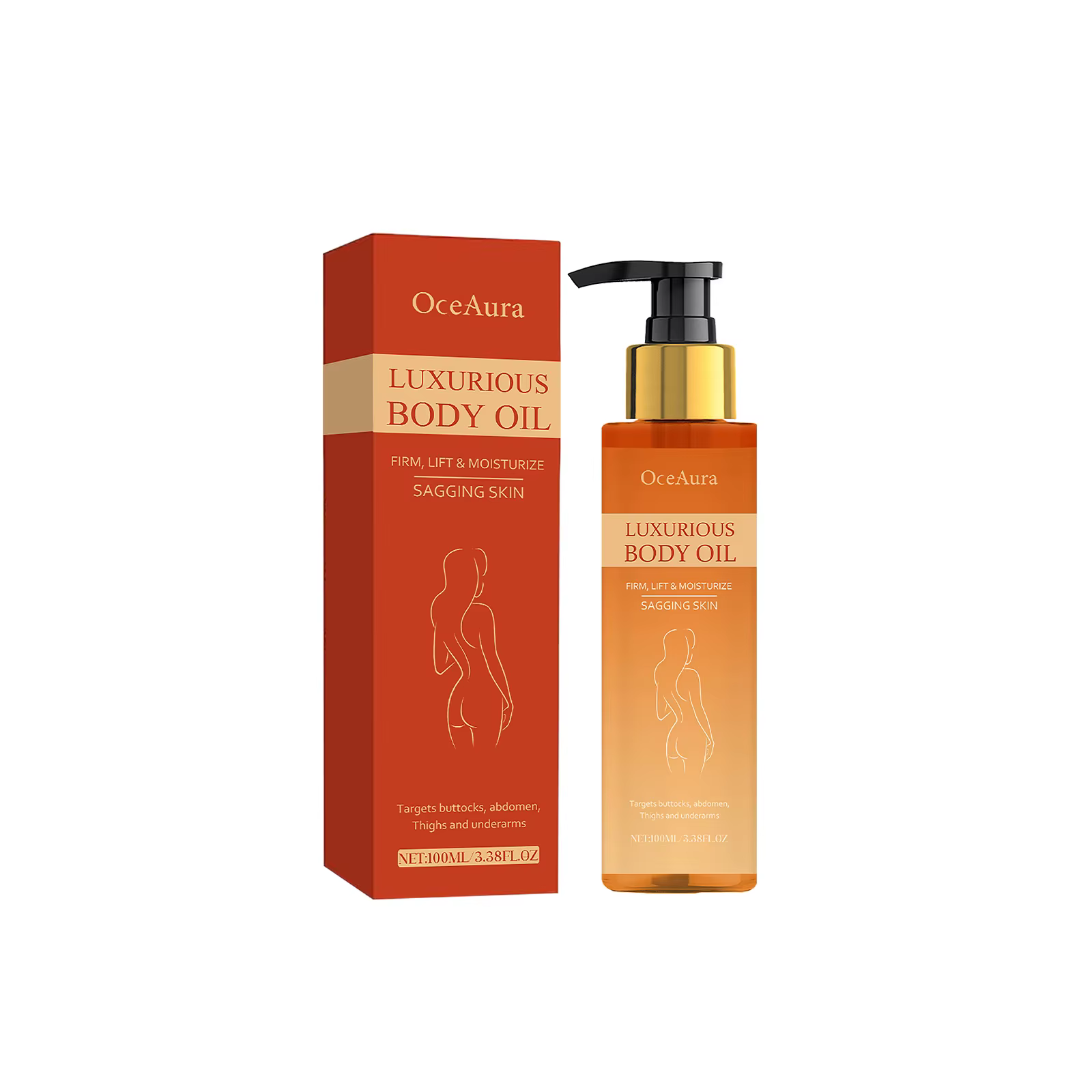 Huile corporelle Lifting et raffermissante, raffermit la peau affaissée, hydratant en profondeur, pe