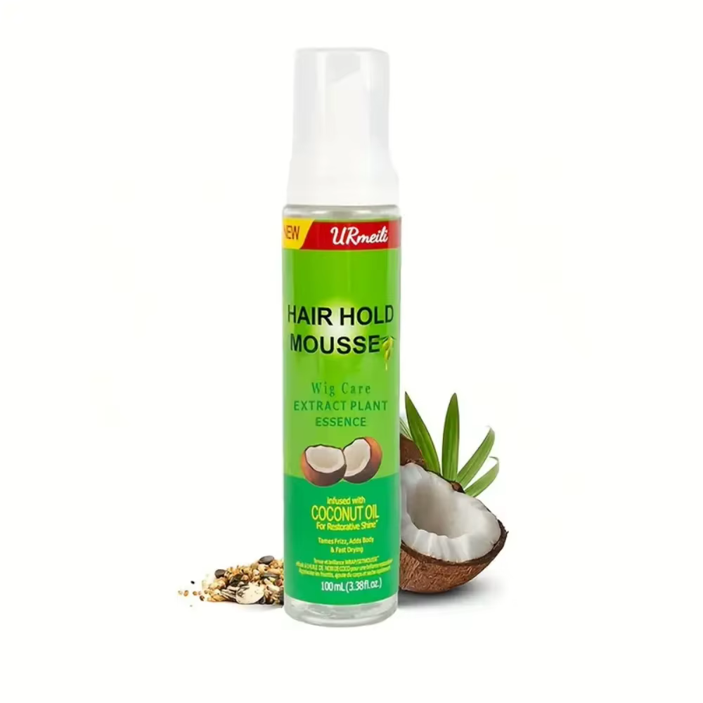 Mousse pour cheveux bouclés (207ml) pour perruques, huile d'olive à forte tenue, Mousse coiffante An